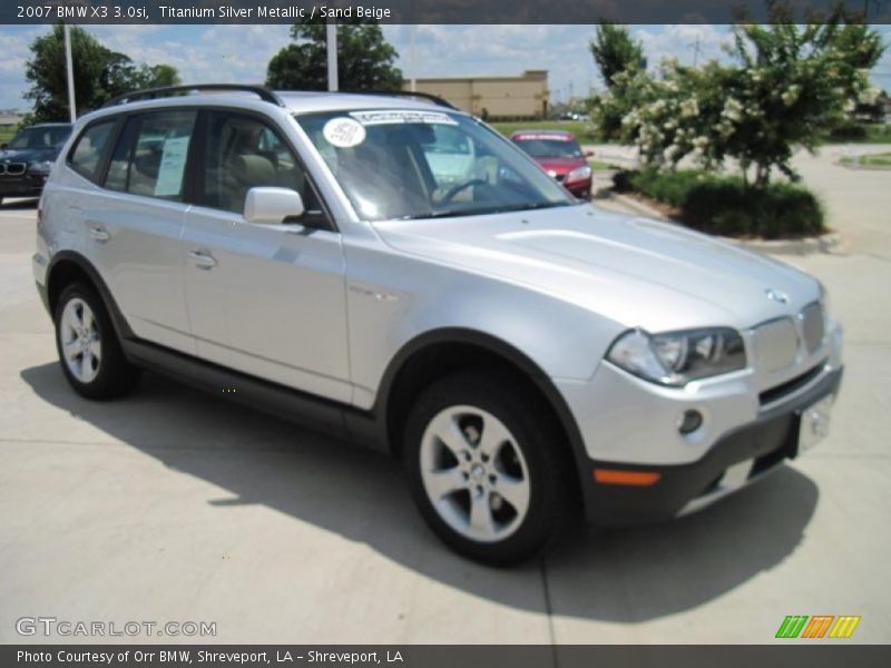 Titanium Silver Metallic / Sand Beige 2007 BMW X3 3.0si