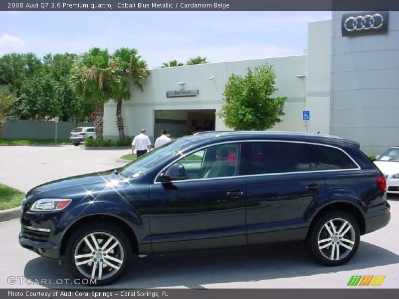 Cobalt Blue Metallic / Cardamom Beige 2008 Audi Q7 3.6 Premium quattro