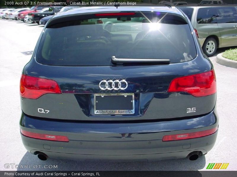 Cobalt Blue Metallic / Cardamom Beige 2008 Audi Q7 3.6 Premium quattro