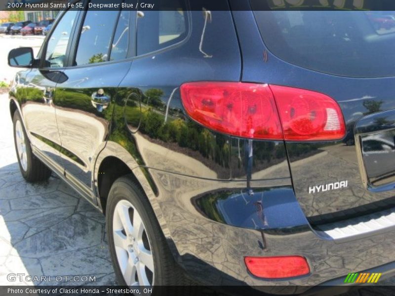 Deepwater Blue / Gray 2007 Hyundai Santa Fe SE