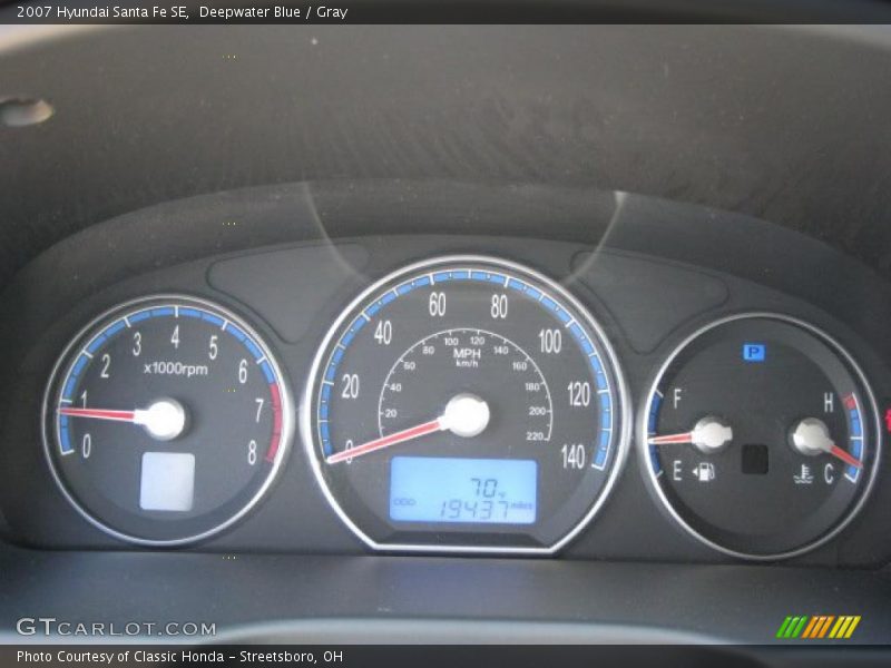 Deepwater Blue / Gray 2007 Hyundai Santa Fe SE