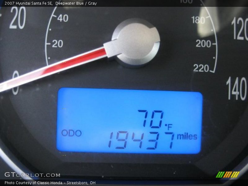 Deepwater Blue / Gray 2007 Hyundai Santa Fe SE
