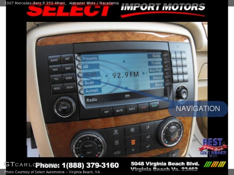 Alabaster White / Macadamia 2007 Mercedes-Benz R 350 4Matic