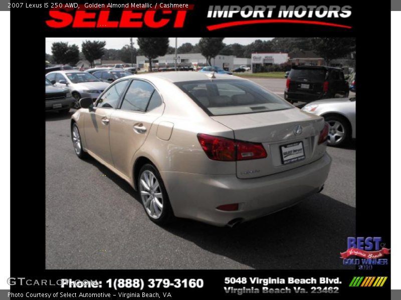 Golden Almond Metallic / Cashmere 2007 Lexus IS 250 AWD