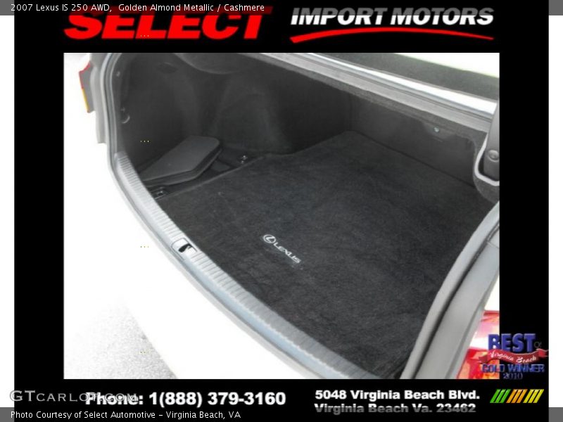 Golden Almond Metallic / Cashmere 2007 Lexus IS 250 AWD