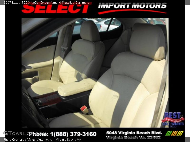 Golden Almond Metallic / Cashmere 2007 Lexus IS 250 AWD