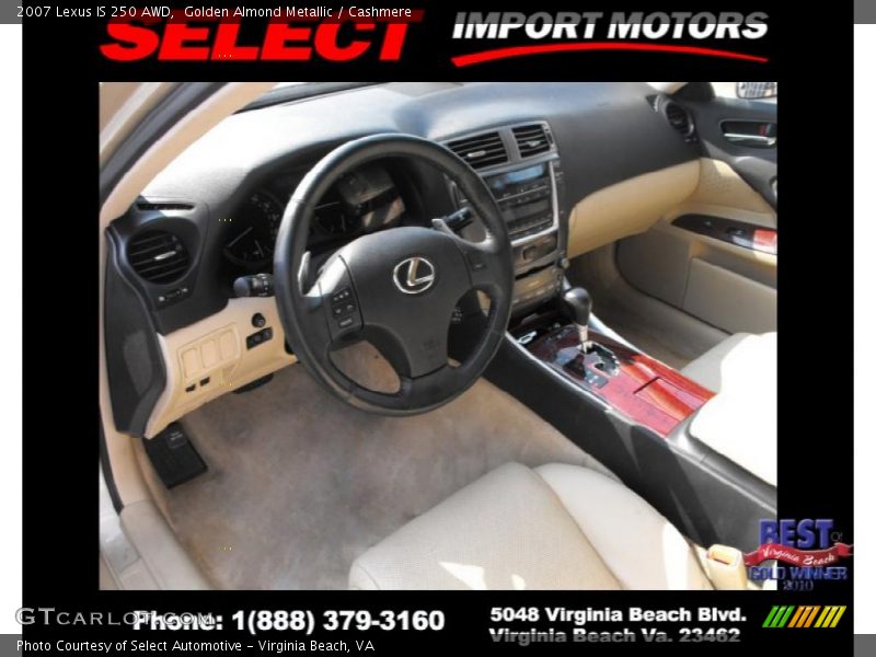 Golden Almond Metallic / Cashmere 2007 Lexus IS 250 AWD
