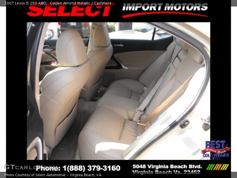 Golden Almond Metallic / Cashmere 2007 Lexus IS 250 AWD
