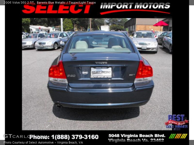 Barents Blue Metallic / Taupe/Light Taupe 2006 Volvo S60 2.5T