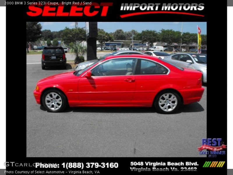 Bright Red / Sand 2000 BMW 3 Series 323i Coupe