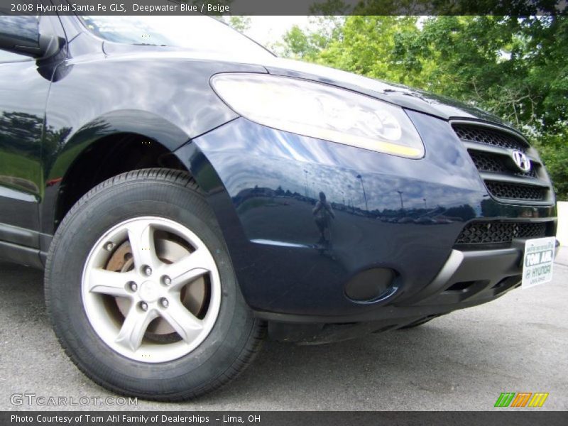 Deepwater Blue / Beige 2008 Hyundai Santa Fe GLS