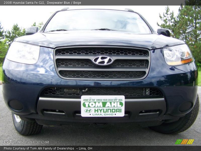 Deepwater Blue / Beige 2008 Hyundai Santa Fe GLS
