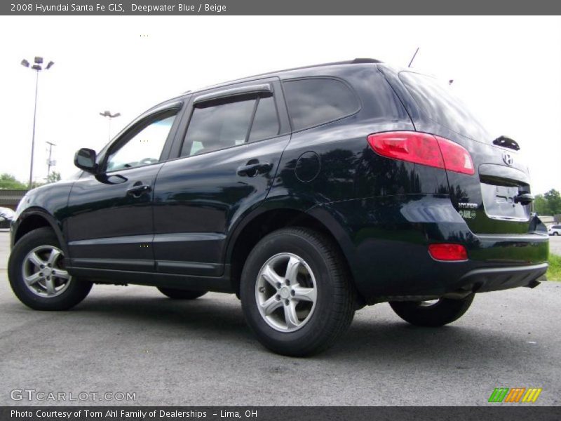 Deepwater Blue / Beige 2008 Hyundai Santa Fe GLS