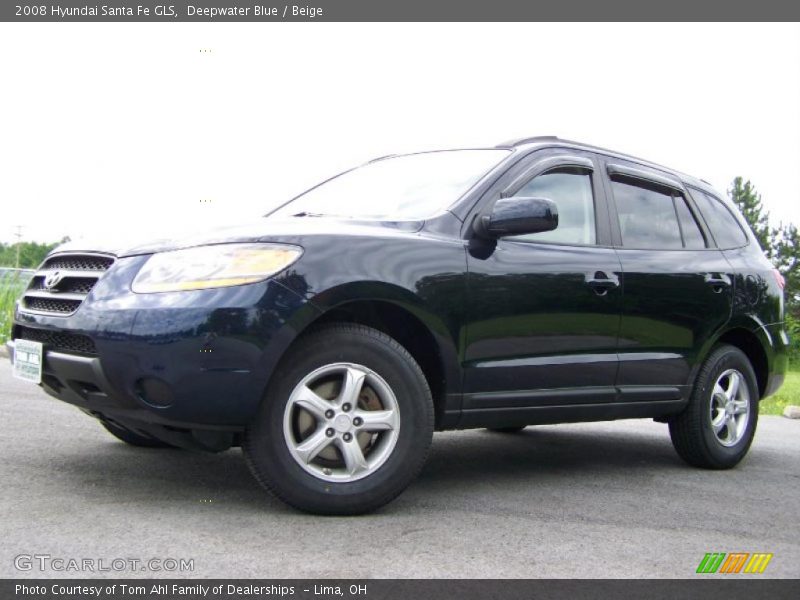 Deepwater Blue / Beige 2008 Hyundai Santa Fe GLS