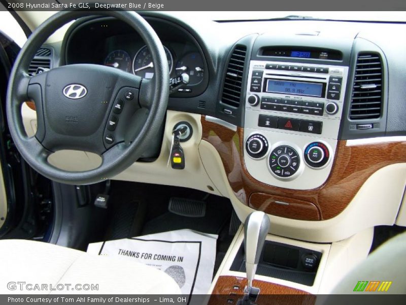 Deepwater Blue / Beige 2008 Hyundai Santa Fe GLS