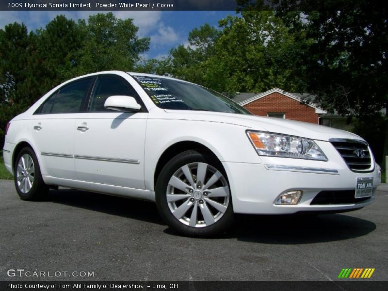 Powder White Pearl / Cocoa 2009 Hyundai Sonata Limited