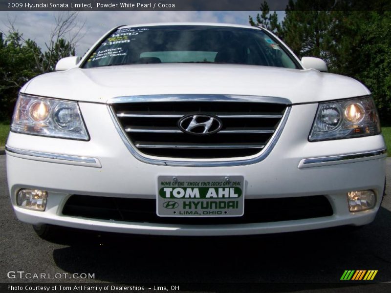 Powder White Pearl / Cocoa 2009 Hyundai Sonata Limited