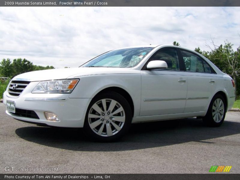 Powder White Pearl / Cocoa 2009 Hyundai Sonata Limited