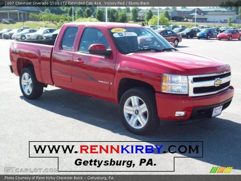 Victory Red / Ebony Black 2007 Chevrolet Silverado 1500 LTZ Extended Cab 4x4
