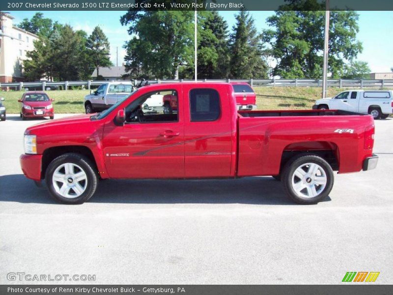 Victory Red / Ebony Black 2007 Chevrolet Silverado 1500 LTZ Extended Cab 4x4