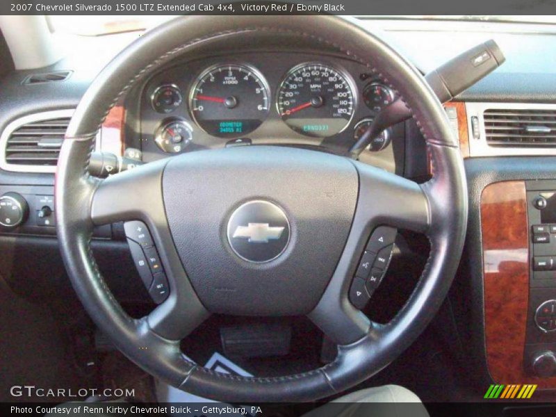 Victory Red / Ebony Black 2007 Chevrolet Silverado 1500 LTZ Extended Cab 4x4