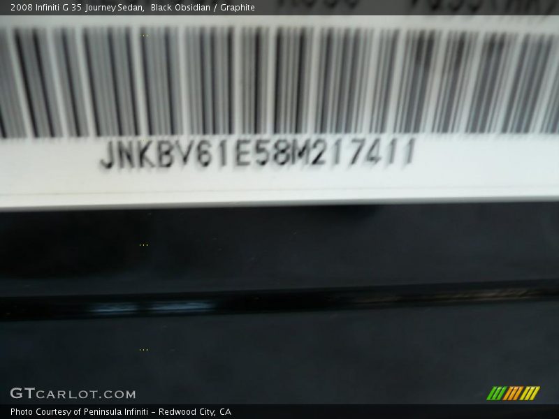 Black Obsidian / Graphite 2008 Infiniti G 35 Journey Sedan