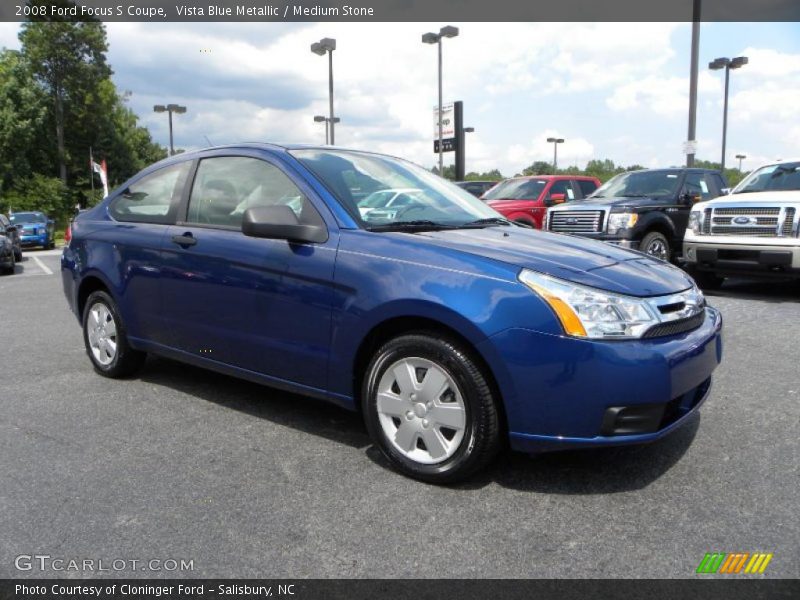 Vista Blue Metallic / Medium Stone 2008 Ford Focus S Coupe
