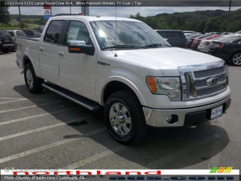 White Platinum Metallic Tri Coat / Tan 2010 Ford F150 Lariat SuperCrew 4x4