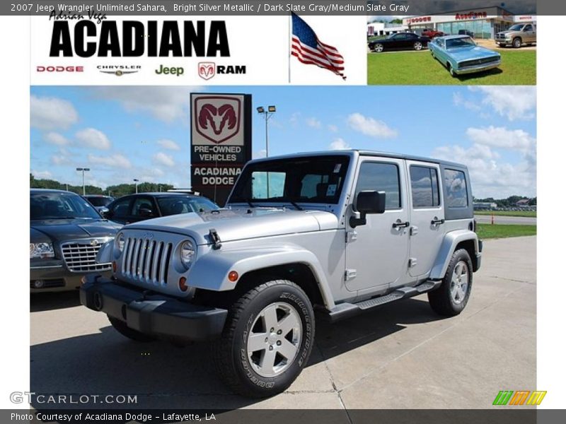 Bright Silver Metallic / Dark Slate Gray/Medium Slate Gray 2007 Jeep Wrangler Unlimited Sahara