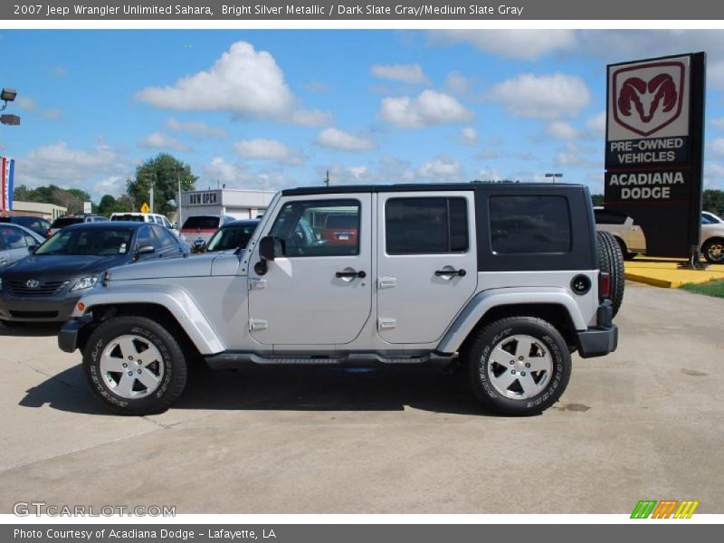 Bright Silver Metallic / Dark Slate Gray/Medium Slate Gray 2007 Jeep Wrangler Unlimited Sahara