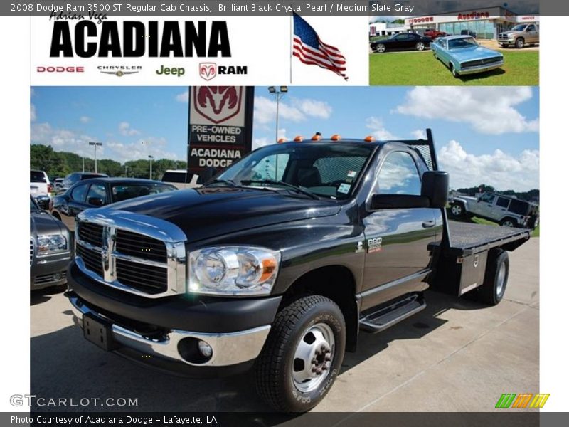 Brilliant Black Crystal Pearl / Medium Slate Gray 2008 Dodge Ram 3500 ST Regular Cab Chassis