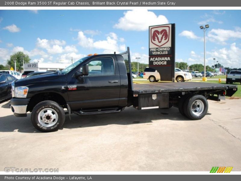 Brilliant Black Crystal Pearl / Medium Slate Gray 2008 Dodge Ram 3500 ST Regular Cab Chassis