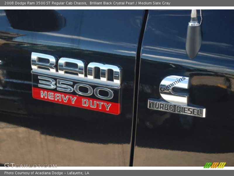 Brilliant Black Crystal Pearl / Medium Slate Gray 2008 Dodge Ram 3500 ST Regular Cab Chassis