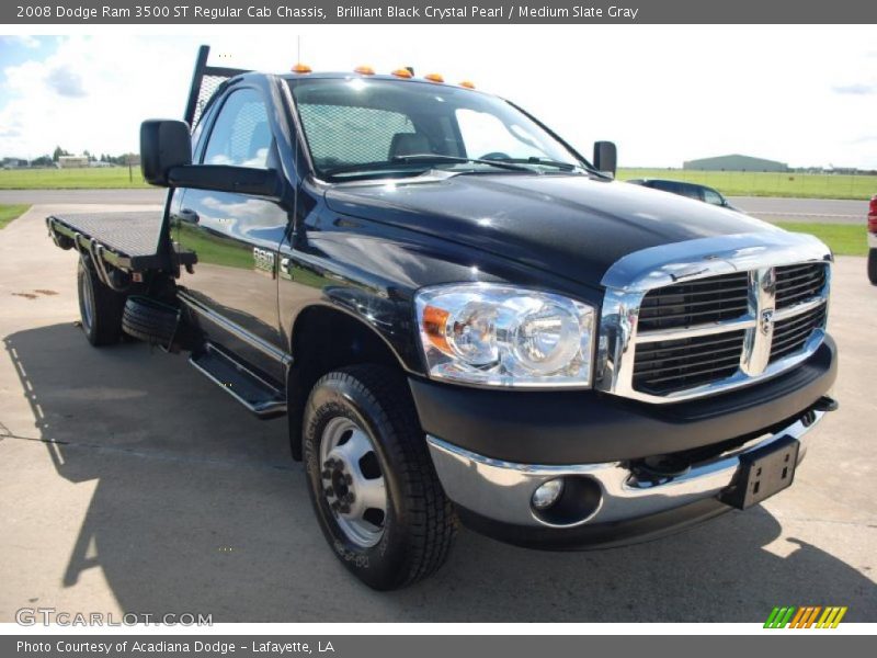 Brilliant Black Crystal Pearl / Medium Slate Gray 2008 Dodge Ram 3500 ST Regular Cab Chassis