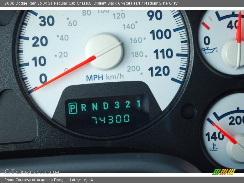 Brilliant Black Crystal Pearl / Medium Slate Gray 2008 Dodge Ram 3500 ST Regular Cab Chassis