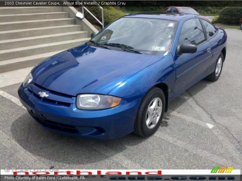 Arrival Blue Metallic / Graphite Gray 2003 Chevrolet Cavalier Coupe
