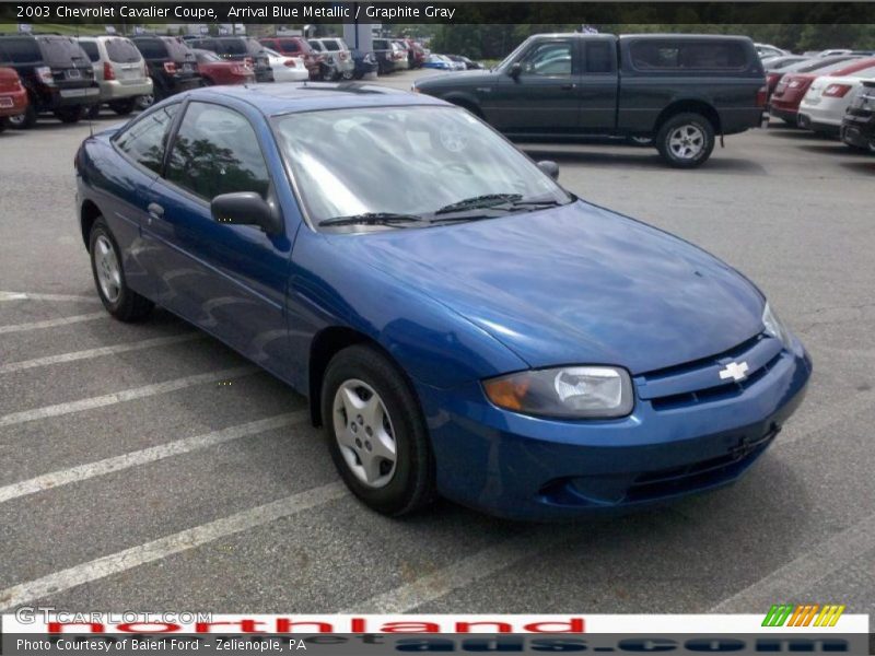 Arrival Blue Metallic / Graphite Gray 2003 Chevrolet Cavalier Coupe