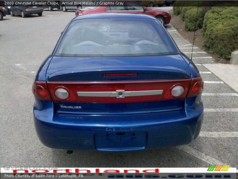 Arrival Blue Metallic / Graphite Gray 2003 Chevrolet Cavalier Coupe