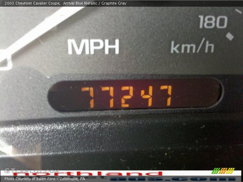 Arrival Blue Metallic / Graphite Gray 2003 Chevrolet Cavalier Coupe