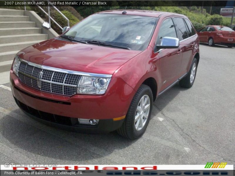 Vivid Red Metallic / Charcoal Black 2007 Lincoln MKX AWD
