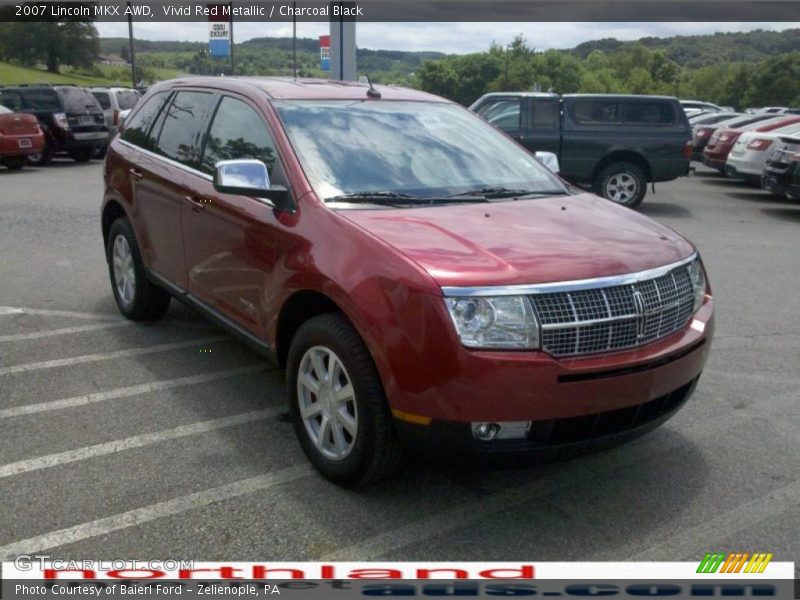 Vivid Red Metallic / Charcoal Black 2007 Lincoln MKX AWD