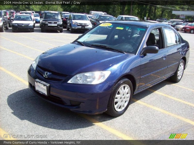 Eternal Blue Pearl / Gray 2004 Honda Civic LX Sedan