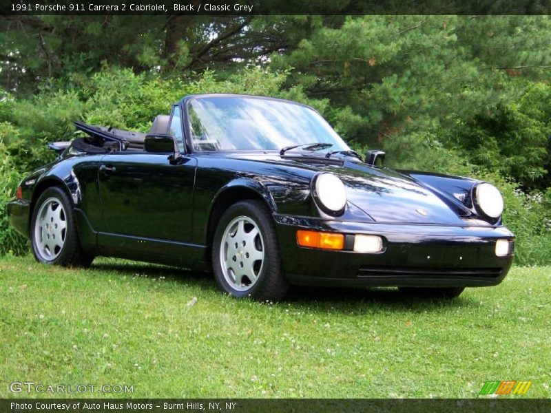Black / Classic Grey 1991 Porsche 911 Carrera 2 Cabriolet