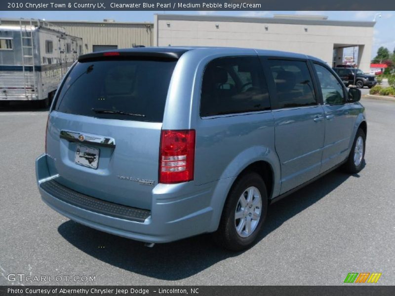 Clearwater Blue Pearl / Medium Pebble Beige/Cream 2010 Chrysler Town & Country LX