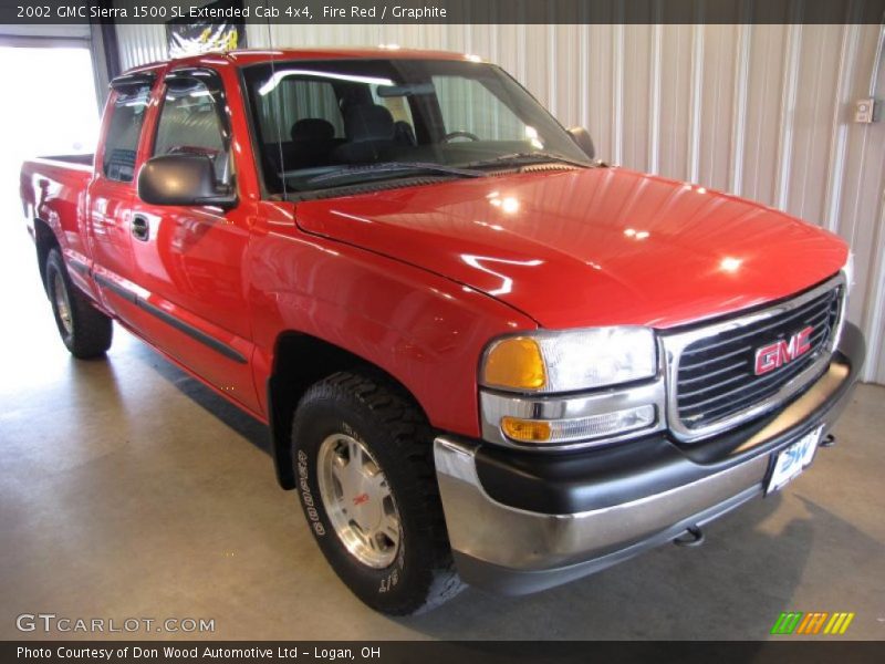 Fire Red / Graphite 2002 GMC Sierra 1500 SL Extended Cab 4x4