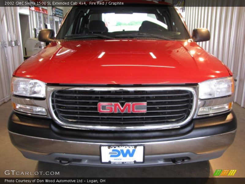 Fire Red / Graphite 2002 GMC Sierra 1500 SL Extended Cab 4x4