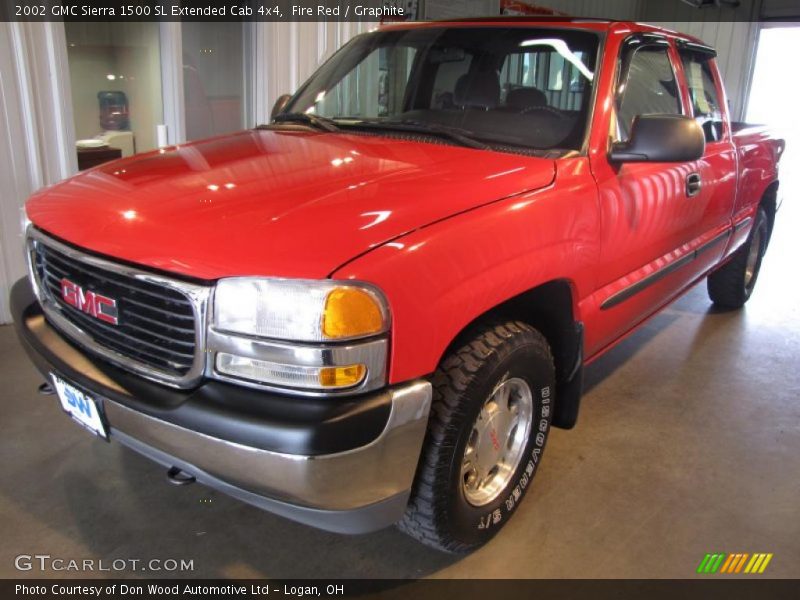 Fire Red / Graphite 2002 GMC Sierra 1500 SL Extended Cab 4x4