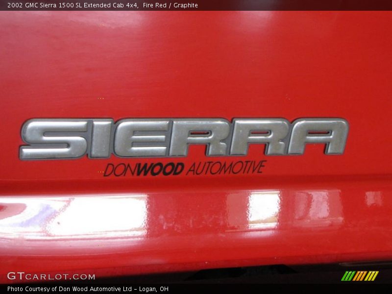 Fire Red / Graphite 2002 GMC Sierra 1500 SL Extended Cab 4x4