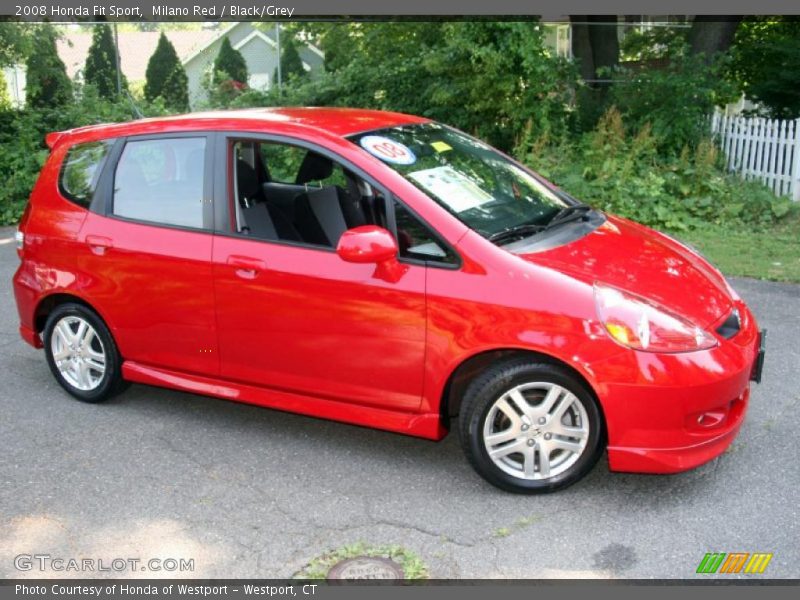 Milano Red / Black/Grey 2008 Honda Fit Sport