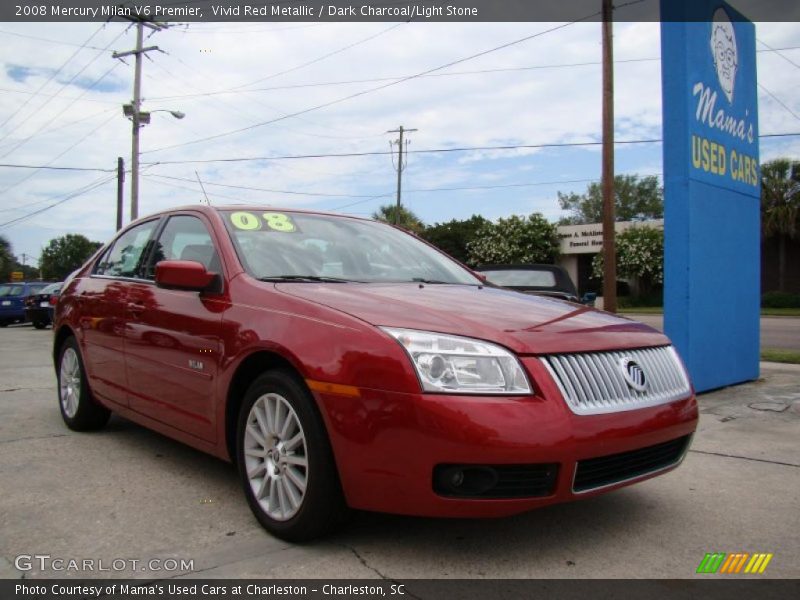 Vivid Red Metallic / Dark Charcoal/Light Stone 2008 Mercury Milan V6 Premier